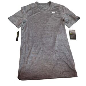 Nike Dri-FIT Training Shirt Grey Heather Polyester Spandex Tight Fit Small Men's